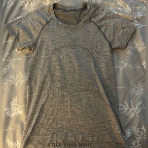Grey Lululemon swiftly tech short sleeve race length